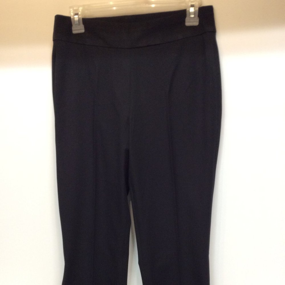 Size 6 Dress Pants Black Dennis Basso Bi-Stretch Pull-On Crop Pants